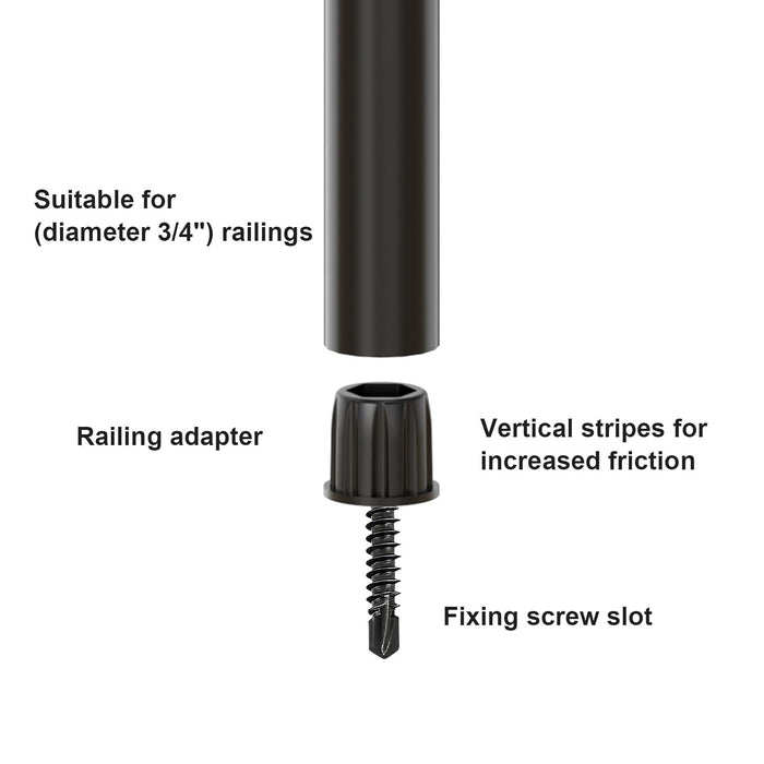 BLIKA Black 3/4" Level Baluster Connectors