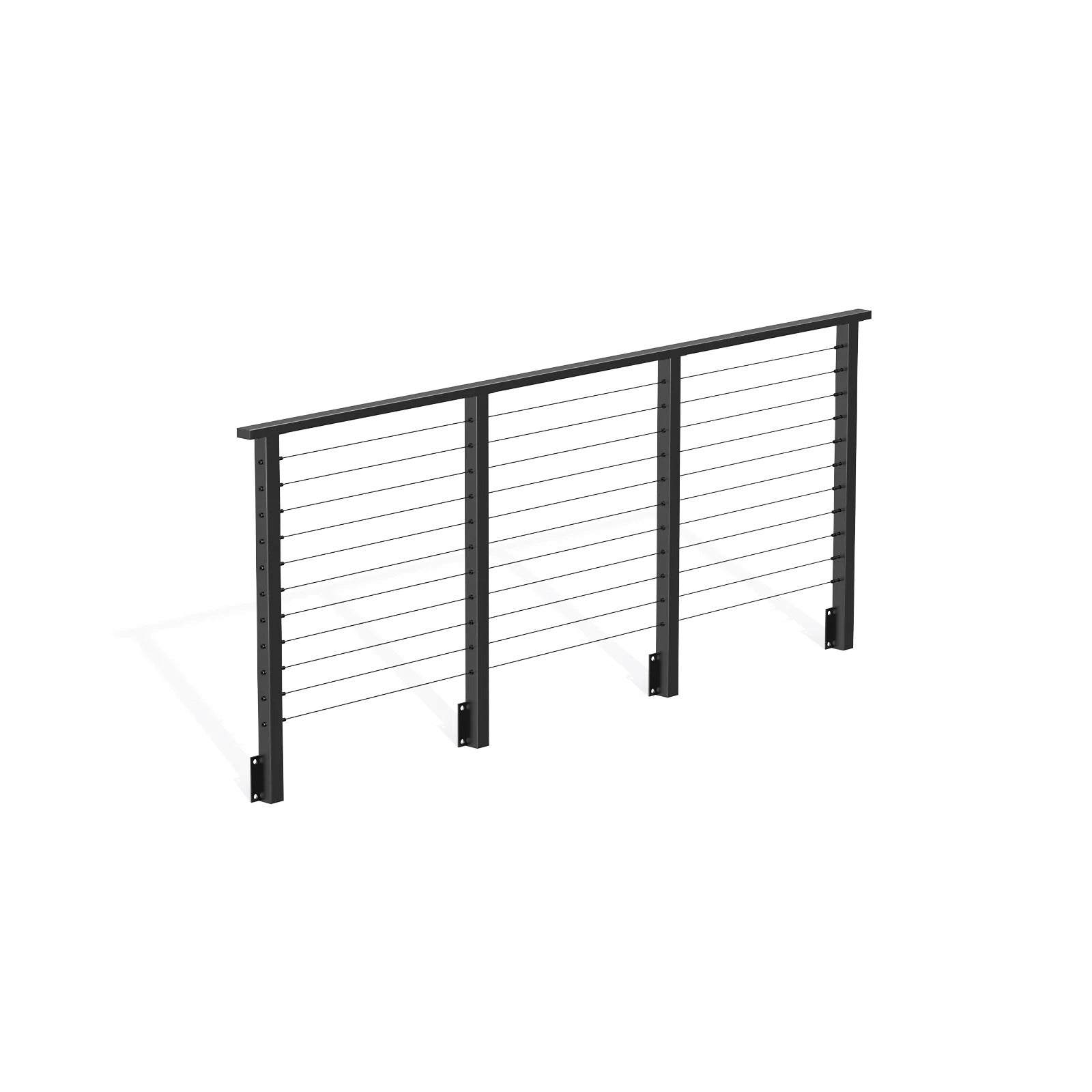 BLIKA 42'' Black Side Mount Cable Railing System DIY Kit (4FT - 20FT, Level Drilled)