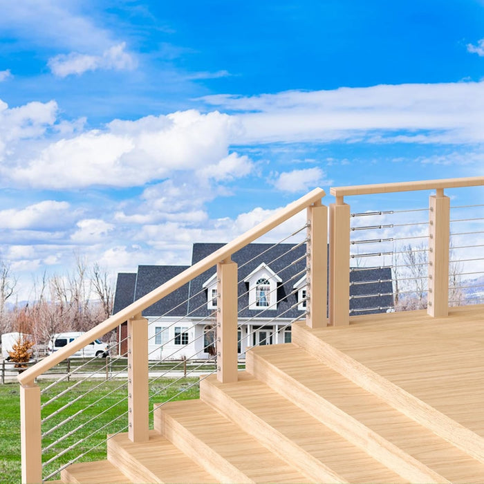 BLIKA Patented Adjustable Angle 1/8" Cable Railing Kit for Wood Post