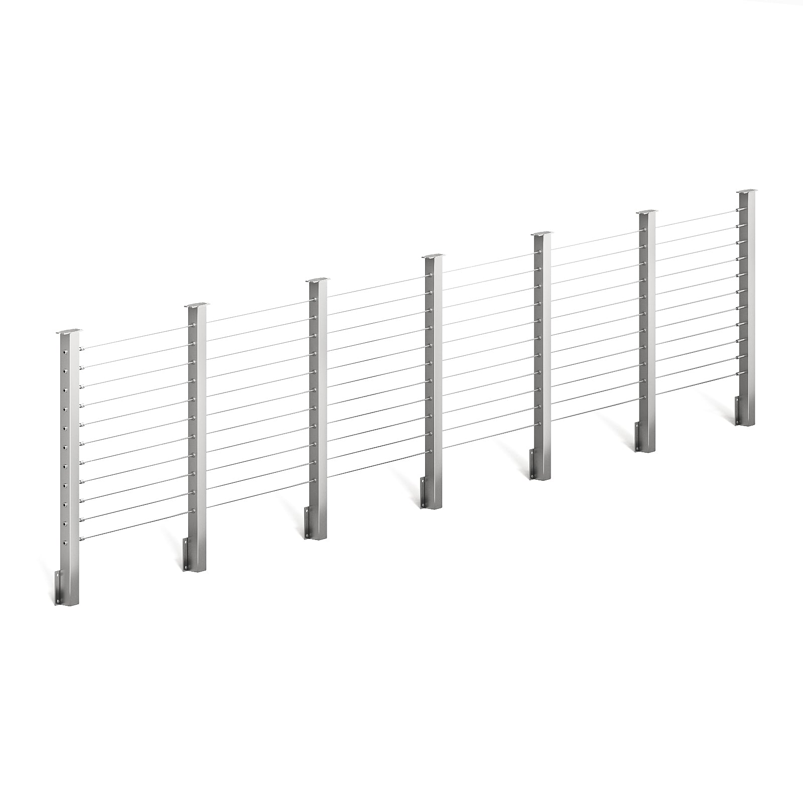 BLIKA 36'' & 42'' Brushed Stainless Steel Side Mount Cable Railing System DIY Kit (4FT - 28FT,  No Handrail)