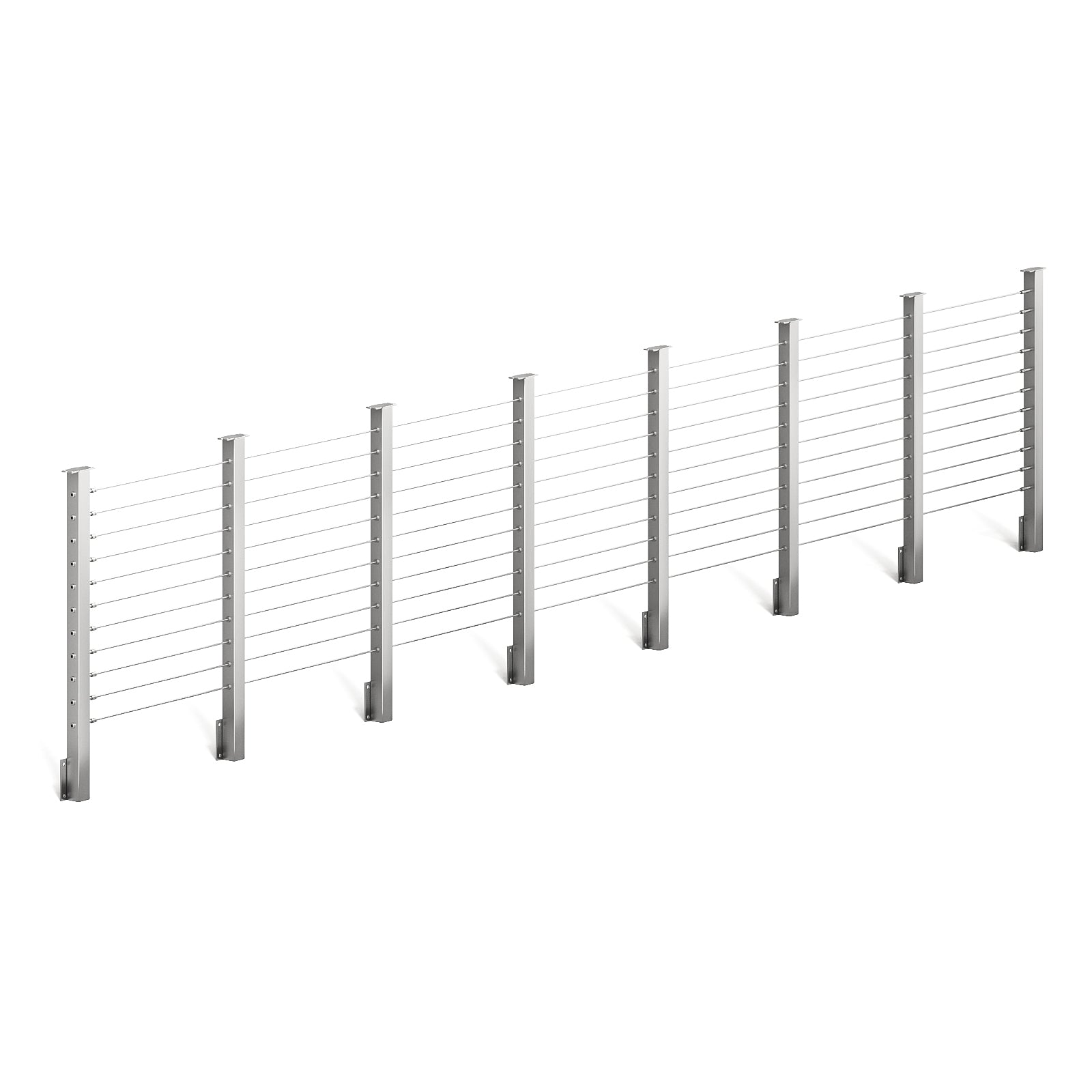 BLIKA 36'' & 42'' Brushed Stainless Steel Side Mount Cable Railing System DIY Kit (4FT - 28FT,  No Handrail)