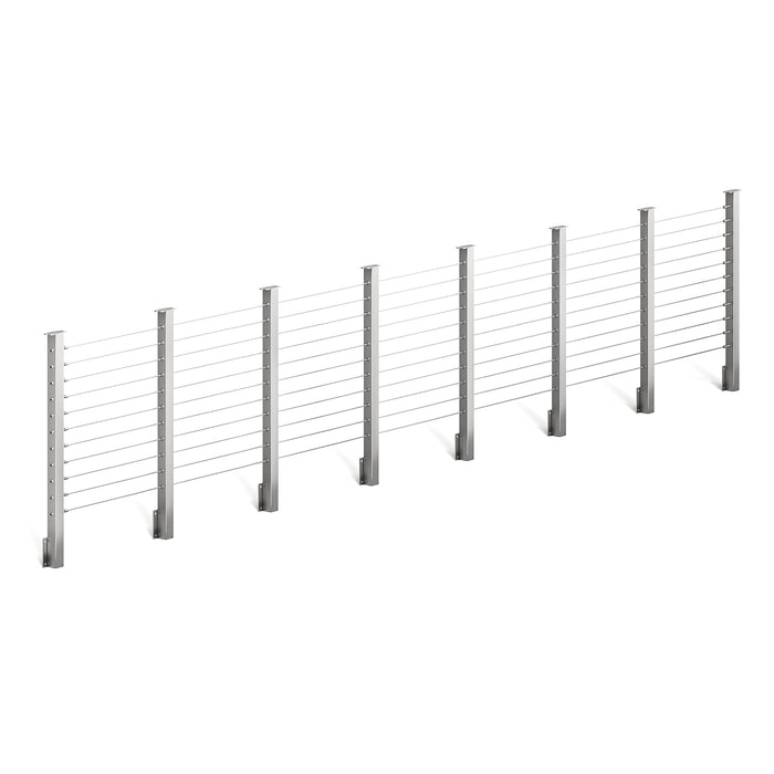BLIKA 36'' & 42'' Brushed Stainless Steel Side Mount Cable Railing System DIY Kit (4FT - 28FT,  No Handrail)