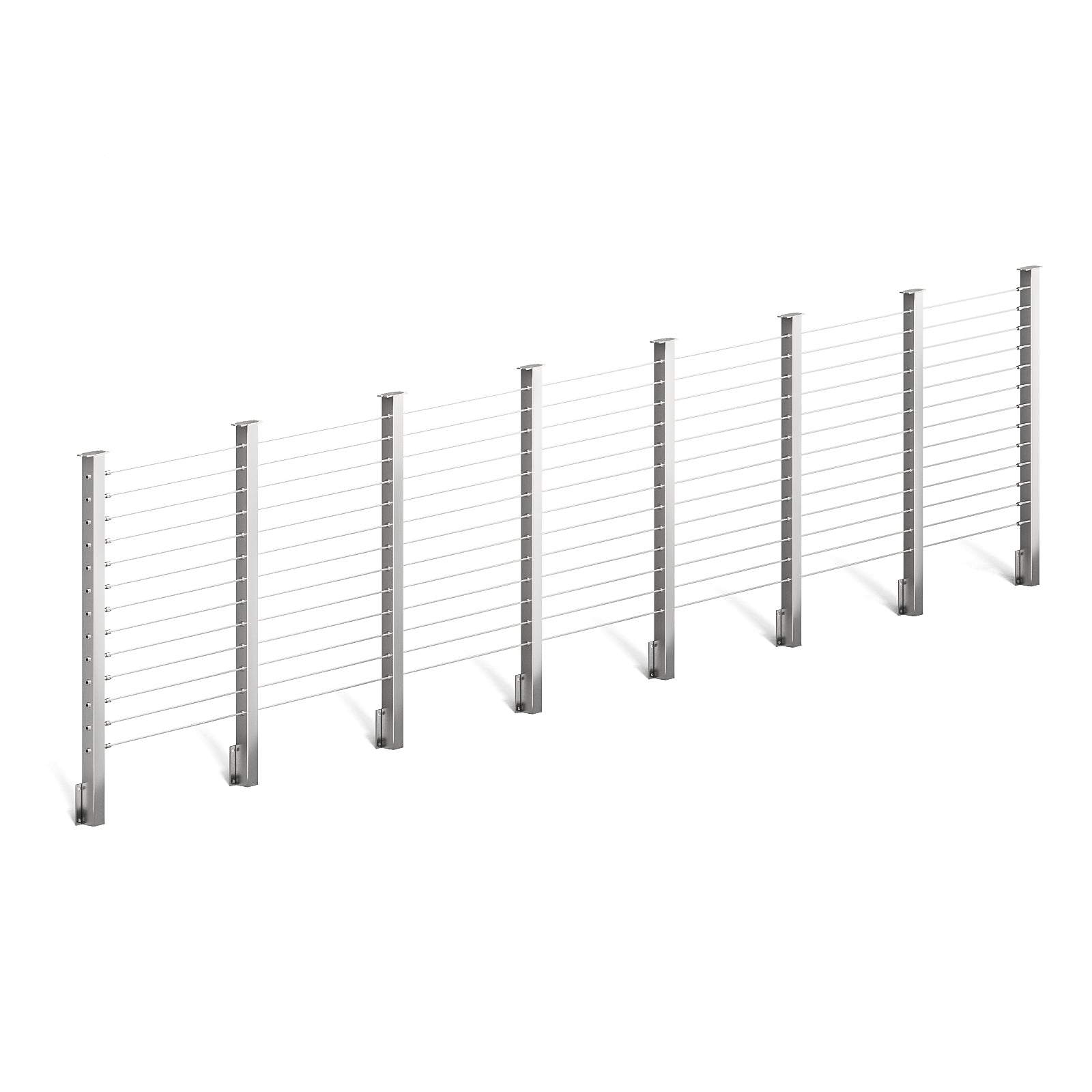 BLIKA 36'' & 42'' Brushed Stainless Steel Side Mount Cable Railing System DIY Kit (4FT - 28FT,  No Handrail)