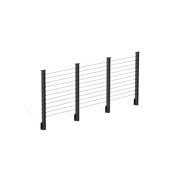 BLIKA 42'' Black Side Mount Stair Cable Railing System DIY Kit (4FT - 20FT,  No Handrail)