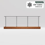 BLIKA 36'' & 42'' Brushed Stainless Steel Surface Mount Cable Railing System DIY Kit (4FT - 28FT, Level Drilled, ) - 3/16" Cable & Hardware