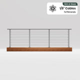 BLIKA 36'' & 42'' Brushed Stainless Steel Surface Mount Cable Railing System DIY Kit (4FT - 28FT, Level Drilled, ) - 1/8" Cable & Hardware